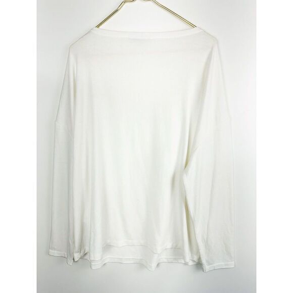 Allsaints Rita Tee Size Medium White Long Sleeve TShirt Oversized Loose fit - Picture 4 of 7